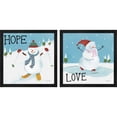 thumbnail image 1 of Great Art Now Snowman Snowday A by Farida Zaman, 2 Piece Framed Art Set Each 13.25"W x 13.25"H, 1 of 3