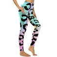 thumbnail image 4 of Leopard Print Pattern Rainbow Colors Leggings Jogger Pants Women's Tights Womens Leggings, 4 of 6