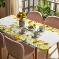 thumbnail image 3 of Yellow Lemons Table Cloths for 3 Foot Rectangle Tables, Summer Fruits Leaves Pastoral Botanical Patio Waterproof Elastic Fitted Tablecloths, Washable Rectangular Table Cover for Camping, 3 of 8