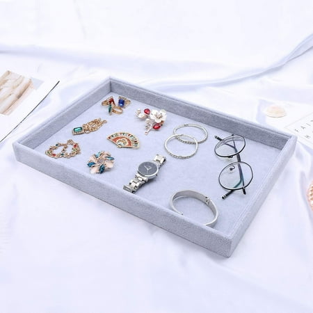 Omni House Jewelry Tray Showcase Display Drawer Organizer Storage ,Velvet Multifunction Rings Earrings Necklaces Bracelet Buttons Box Display Holder
