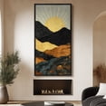 thumbnail image 3 of Large Framed Canvas Art Sunrise Abstract Landscape Print for Mid-Century Modern Living Room Bedroom Wall Decor - 60"x30" Black Framed, 3 of 6