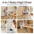 thumbnail image 2 of Oioane 4-in-1 Convertible High Chair for Baby and Toddlers, Foldable Highchairs with Dishwasher Safe Tray, Gray, 2 of 10