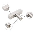 thumbnail image 3 of CHAO Juego de 10 manijas plateadas: barra en T con manija para muebles y puertas de gabinete de acero inoxidable de un solo orificio con tornillos, 3 of 5