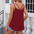 thumbnail image 3 of SNKSDGM Female Womens Tank Tops Casual Cotton Tank Top for Women Loose fit Plus Size Women's Summer Fashion Mesh Hollow Round Neck Spaghetti Straps Camisole Xl, 3 of 5
