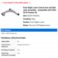 thumbnail image 2 of Front Right Lower Control Arm and Ball Joint Assembly - Compatible with 2005 - 2010 Pontiac G6 2006 2007 2008 2009, 2 of 2