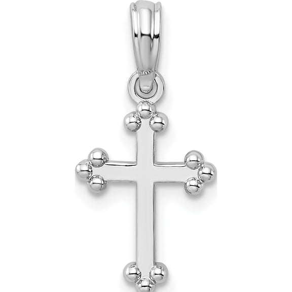 Sterling Silver Polished Budded Cross Small Pendant - Jbsp