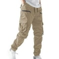 thumbnail image 2 of Men's Active Fleece Cargo Jogger Pants Khaki 2XL, 2 of 5