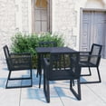 thumbnail image 5 of vidaXL Patio Dining Set PVC Rattan Black Seating 3/5/7/9 Piece Multi Sizes, 5 of 17