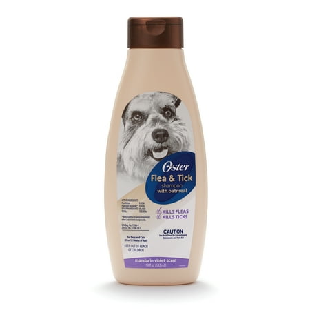 Oster flea & tick shampoo with oatmeal mandarin violet scent, 18-oz