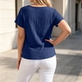 thumbnail image 6 of Tqcoqu Plus Size Tops for Women Summer 2026 Short Sleeve Shirts Tunics Round Neck Casual Loose Blouses,Dark Blue Women's L-XXXXL, 6 of 6