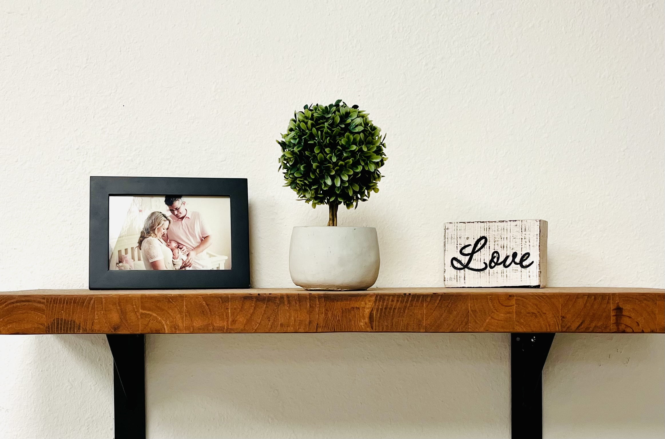 (2 pack) Mainstays 7.5" Artificial Mini Boxwood Topiary in Gray Cement Planter