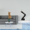 thumbnail image 2 of Estatua decorativa de gato pensante de resina, figura abstracta de animal, adorno coleccionable para estantería, sala de estar, dormitorio, escritorio, 2 of 8