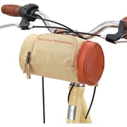 sixthreezero Bike Handlebar Bag, Waterproof Bicycle Front Roll Bag, Cream
