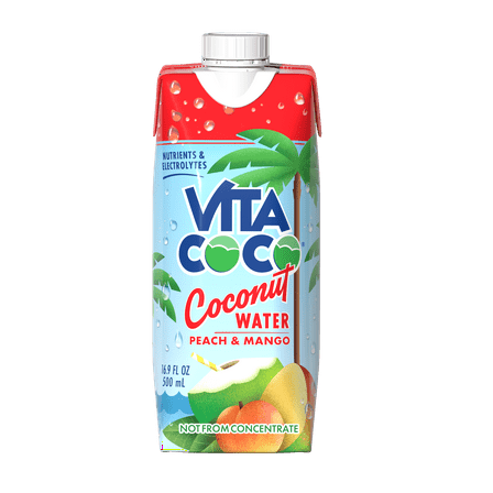 Vita Coco Coconut Water, Peach Mango, 16.9 fl oz Tetra