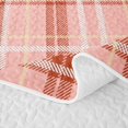 thumbnail image 5 of Castle Fairy Vintage Terracotta Tartan Twin Quilt Set 2 Pieces,Geometric Woven Line Twin Coverlet Set,Rust Pink White,1 Bedspread and 1 Pillowcase, 5 of 7