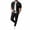 Black, variant on Mens Waffle Track Suit Set Plaid Patchwork Button Down Shirts and Pants Set Summer Casual Outfits Beach Resort Wear Wine XL