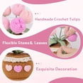 thumbnail image 5 of Gifts for Mom Crochet Flower Bouquet Tulips Potted Plant Flowers Birthday Thank You Gift for Women Home Desk Decor (Pink), 5 of 6