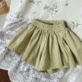 thumbnail image 3 of AJTQTH Skirts for Girls Toddler Kids Summer Cotton Casual Solid Color Elastic-Waisted Culottes Summer Cute Loose Fit Comfy Outfits Green 6 Years, 3 of 3