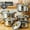 10pcs Golden cookware, variant on 10-Piece Stainless Steel Soup Pot Cookware Set, Double Handle Stockpot with Lid, Induction Compatible, Multi-Use for Soup, Pasta and Seafood, Multiple Color Options Available