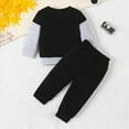 thumbnail image 5 of Xudanell Boy Baby Clothes Boys Winter Outfits Color Block Toddler Sweatshirt Pullover Tops Christmas First Birthday Outfit Boy Black 2-3 Years, 5 of 7