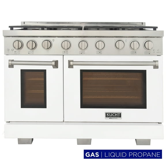 Professional 48-in Propane Gas Range in White with True Simmer Burners