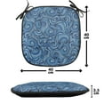 thumbnail image 4 of East Chair Seating Cushion, Zentangle Style Circles Swirling Lines Ornate Exotic Tribal, Soft Seat Pads for Office with Anti-slip Backing, 16"x16", Pale Blue Navy Blue, by Ambesonne, 4 of 7