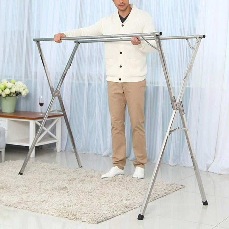 Stainless steel folding clothes rack hot sale