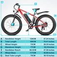 thumbnail image 6 of 26" 4.0 Fat Tire Electric Bike for Adults, Peak 749W Motor, 48V 18Ah Battery, Lightweight Aluminum Alloy Frame, Max 19.8Mph Electric Mountain Bike Beach Snow Ebike for Men UL2849 Certified, 6 of 9