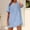 Light blue, variant on Pxiakgy Hot Sale!! Women's Linen Button Down Shirt Rolled Cuffed Short Sleeve Blouse Ladies Summer Casual V Neck Beach Cotton Tops Stand Collar Pleated Cotton Linen Mid Sleeved Top Shirt Light Blue L