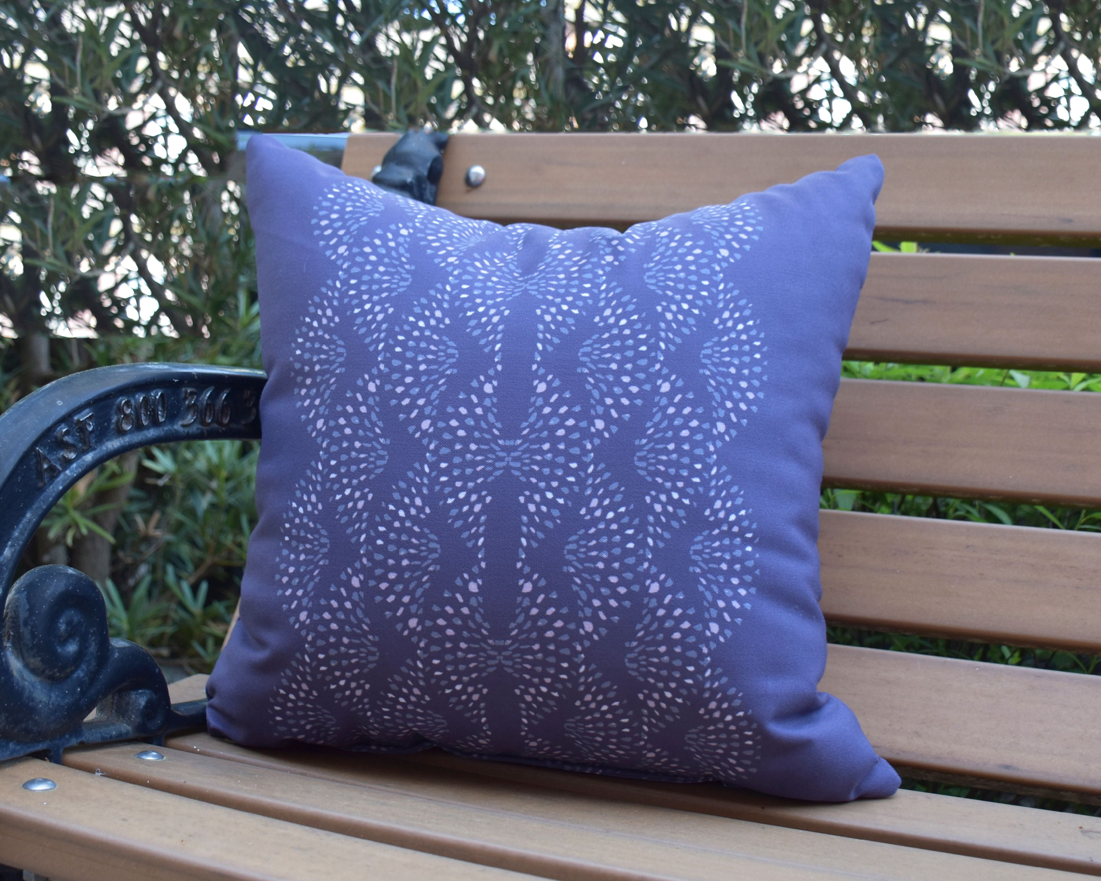 Simply Daisy, 18" x 18" Dotted Focus Purple Geometric Print Decorative Outdoor Throw Pillow