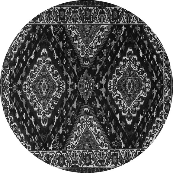 Ahgly Company Indoor Round Persian Gray Traditional Area Rugs, 3' Round