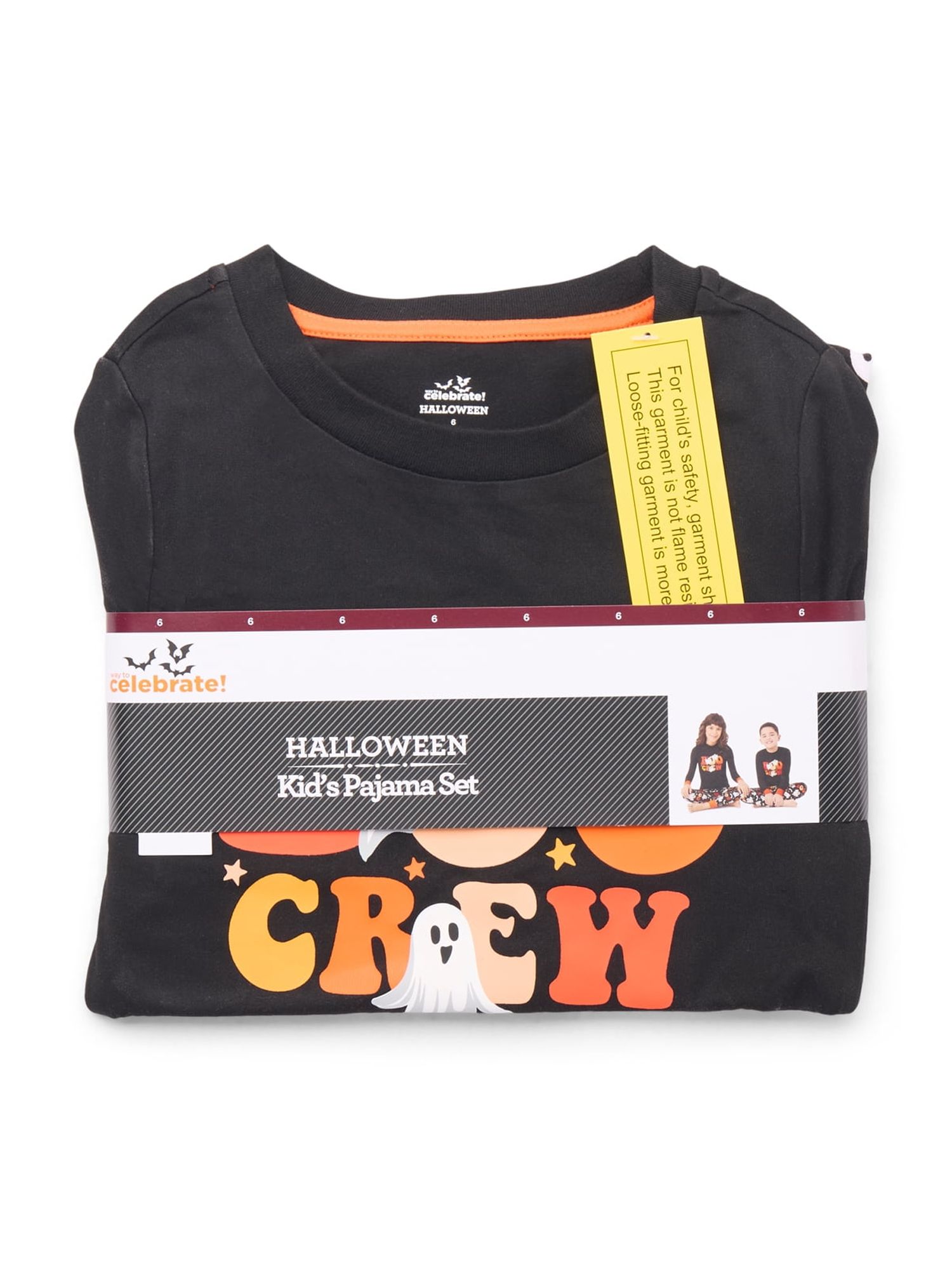 Halloween Unisex Kids Matching Family Pajama Set from Way to Celebrate, 2-Piece, Sizes 6-12