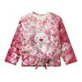 thumbnail image 4 of Xoenoiee Cat Cherry Blossom Print Girls Long Sleeve Shirts Soft T-Shirts Crewneck Basic Tees Tie Knot Boho Shirt Blouses for Kids Teen Girls Tops Clothes, 9-10 Year, 4 of 7