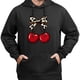 thumbnail image 3 of Sudadera con capucha con estampado de cerezas y leopardo, mezcla de algodón suave, manga larga, estilo informal para mujeres y adolescentes, 3 of 5