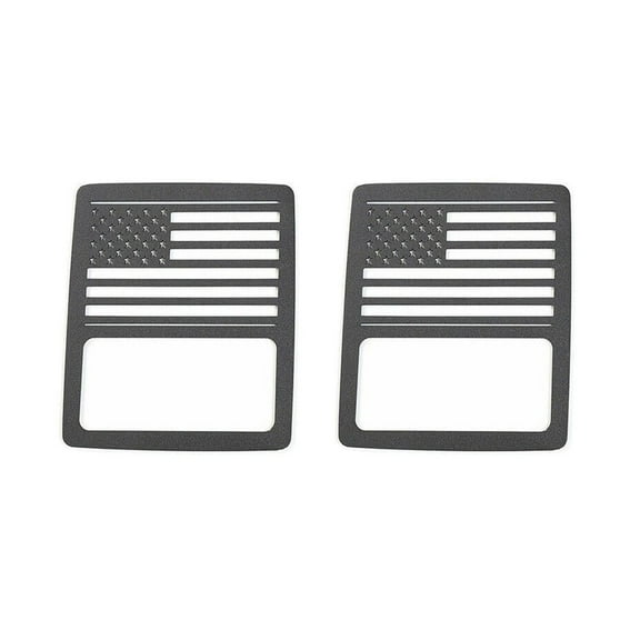 DAMAIJOY Pair Black Rear Tail Light Decoration Cover Us Flag 2pcs Aluminum Alloy for Jeep for Wrangler 2018-2022 JECAR20180878