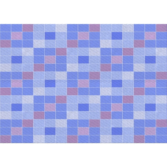 Ahgly Company Indoor Rectangle Patterned Light Slate Blue Area Rugs, 5' x 7'