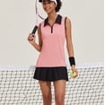 thumbnail image 4 of BODOAO Women's Golf Polo T Shirts Lightweight Moisture Wicking Sleeveless Shirt Quick Dry Zip Tank Top Collared Athletic Tennis Workout Top for Summer Sports and Training Pink XL, 4 of 9
