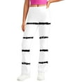 thumbnail image 6 of Odeerbi 2-13 Years Toddler Girls Wide Leg Yoga Pants Striped Workout Dance Athletic Sports Pants Cute Elasticity High Waist Straight Leg Pants, 6 of 9