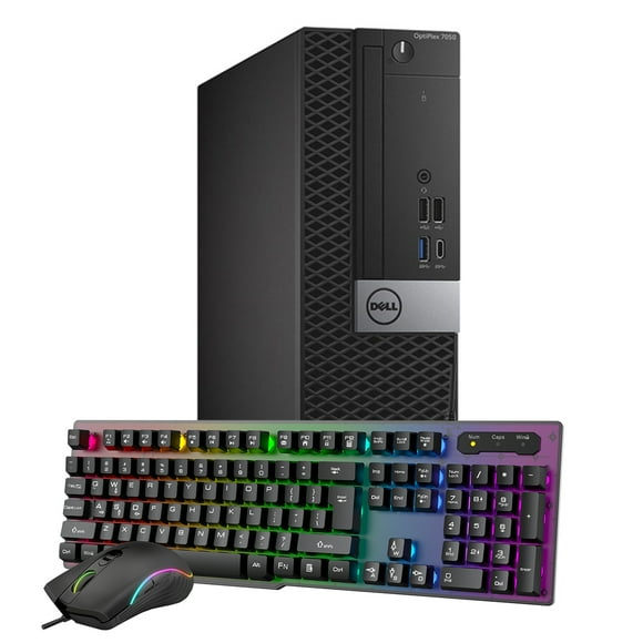 Dell Optiplex 7050 SFF Gaming Desktop PC Computer Core i5 6500 8 GB RAM, NEW 128 GB SSD, NVIDIA GT 1030 2GB GDDR5 (HDMI), Windows 10 Pro, Power cord, Gaming Keyboard & Mouse, WiFi (A Grade)