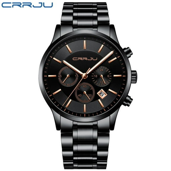 Mens Watch Casual Sport Watch CRRJU Top Brand Luxury Army Military Mens Wrist Watch stainless steel Clock Relogio Masculino