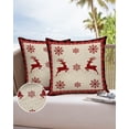 thumbnail image 6 of Pack of 2 Outdoor Pillow Covers, Christmas Elk Snowflake Red Black Buffalo Plaid Waterproof Square Throw Pillowcase Cushion Decorative Pillow Covers for Couch Patio Tent, 18x18 in, 6 of 6