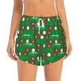 thumbnail image 3 of Uemuo Cute Santa And Ho Ho Ho Pattern Women's Athletic Shorts High Waisted Running Shorts with Liner Pockets Gym Elastic Workout Shorts-Small, 3 of 9