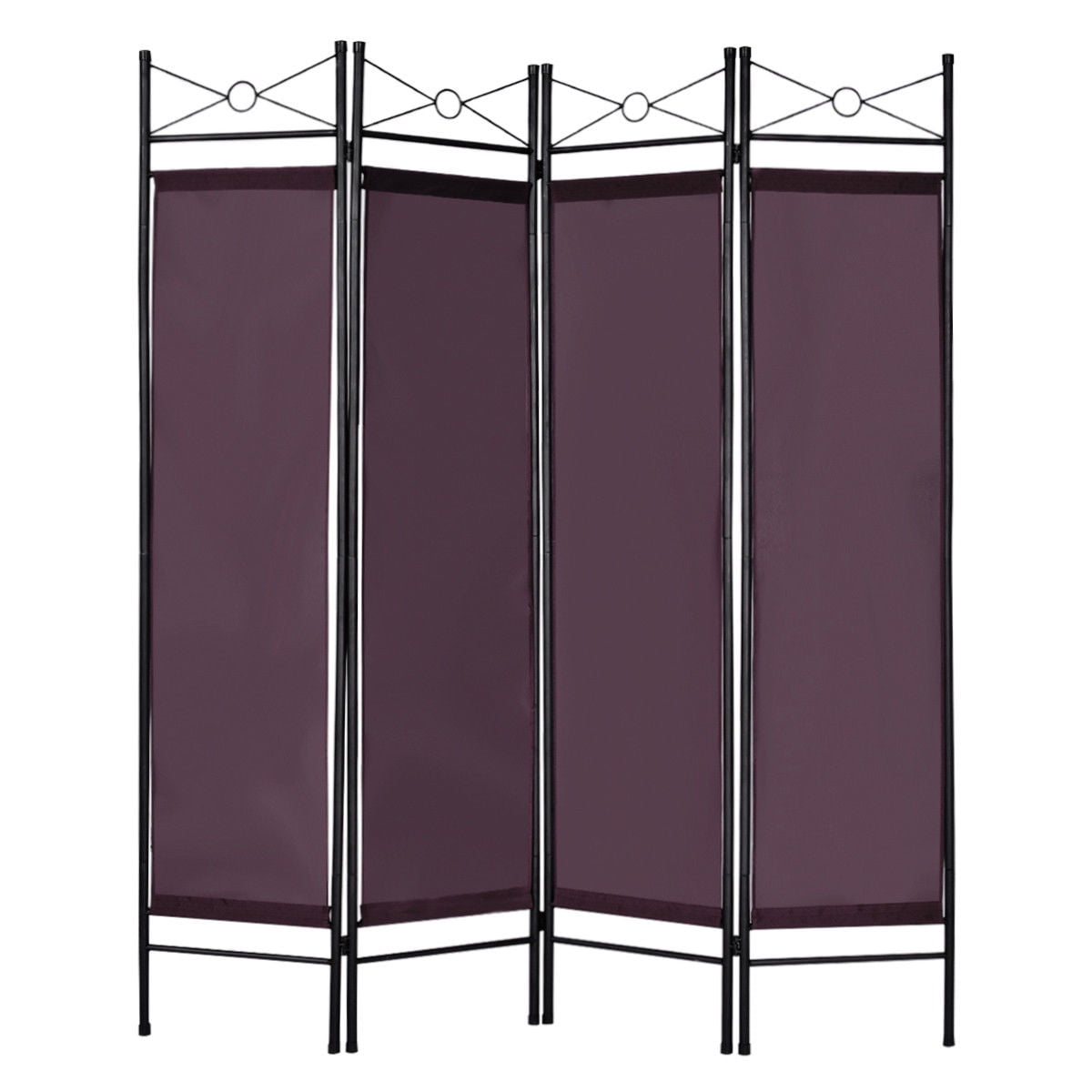 4 Panel Screen Room Divider Fabric Metal frame Folding Partition Privacy 