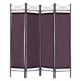 thumbnail image 1 of Costway Brown 4 Panel Room Divider Privacy Screen Home Office Fabric Metal Frame, 1 of 10