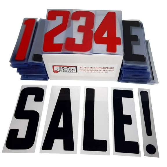 Marquee Letters for Portable Road Signs - 8 Inch Letters on 8 7/8 Inch Flexible Panel, Sign Letter Depot - Made in USA