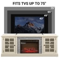 thumbnail image 5 of UHOMEPRO Fireplace TV Stand for TVs up to 75", White Large Entertainment Center with 23" Electric Fireplace for Living Room, 70" Modern TV Stand with 2-Door Storage, 5 of 11