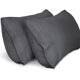 thumbnail image 1 of Fundas de almohada LzGUNGY de microfibra cepillada suave paquete de 2 tamaño King gris oscuro, 1 of 5