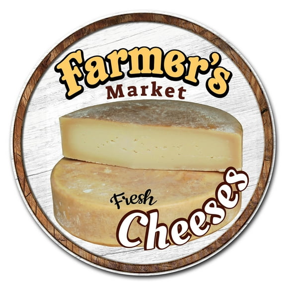 SignMission C-16-CIR-WS-Cheeses 16 x 24 in. Corrugated Plastic Sign with Stakes Circular - Farmers Market Cheeses