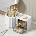 thumbnail image 5 of Rotating Makeup Organizer for Countertop, 360-Degree Cosmetic Storage with Brush Holder, Large Capacity, Bathroom Vanity Organizer, Non-Slip Base, Elegant, Space Saving, for Makeup Brushes, Lipsticks, 5 of 7