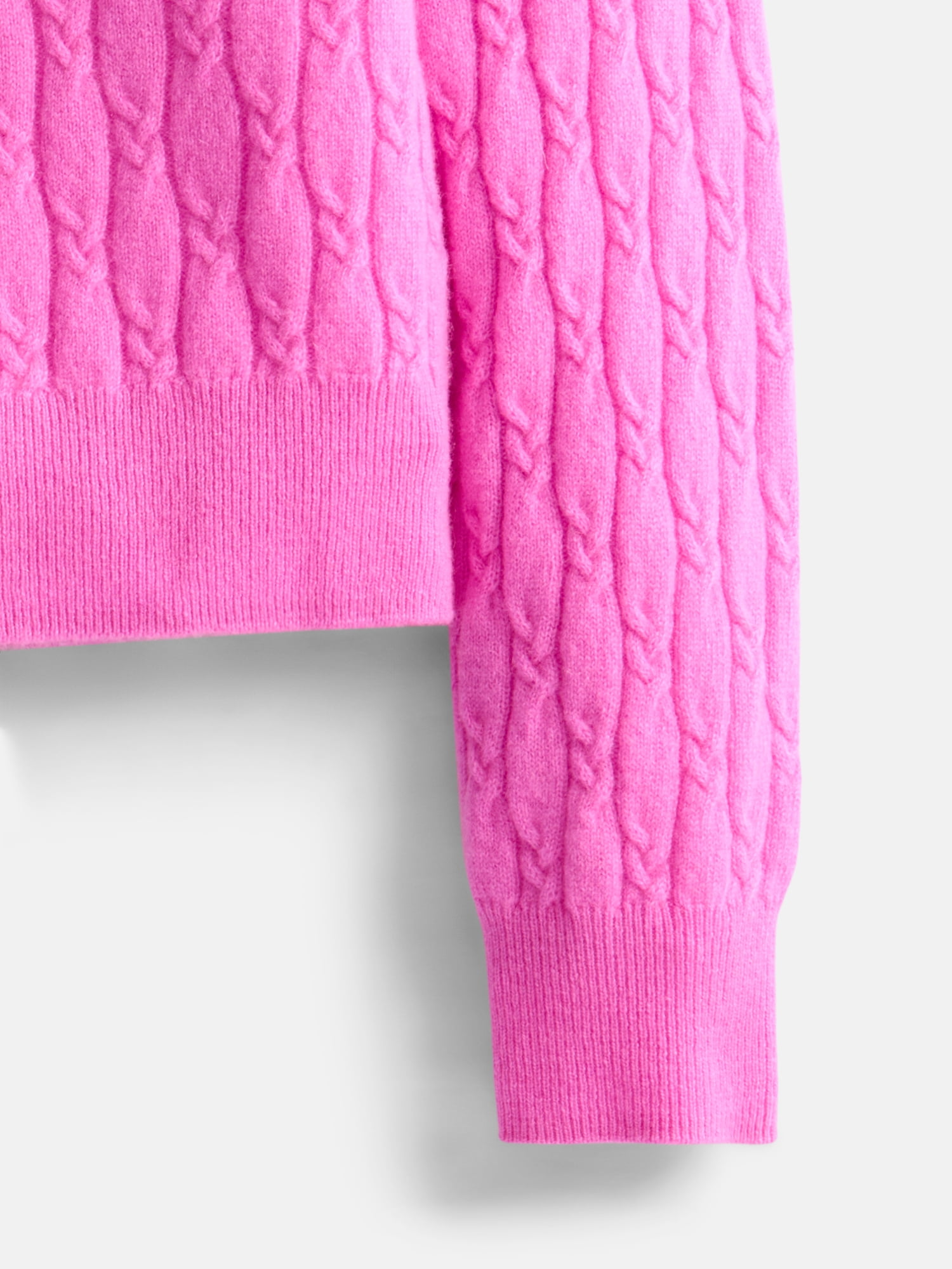 Free Assembly Toddler and Kids Cable Knit Cashmere Sweater with Puff Sleeves, Sizes 2T-5T and 6-12